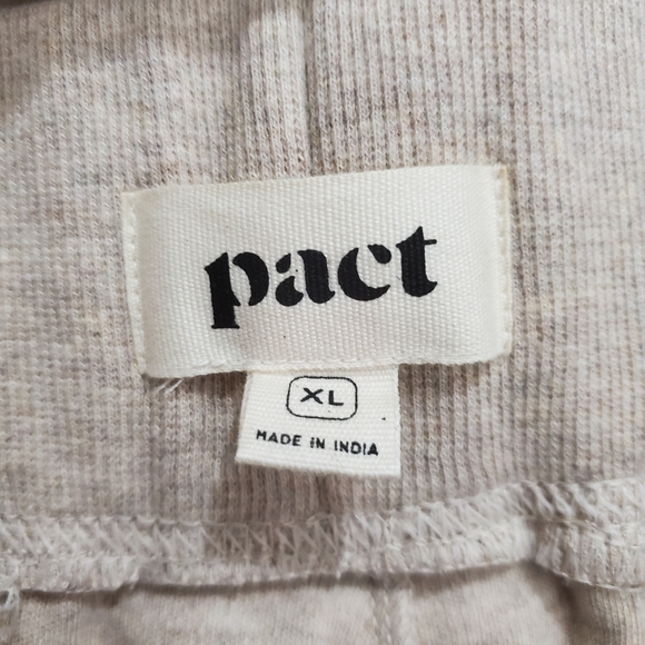 PACT Organic Cotton Pants Pull On Tan Brown Side Stripe Comfy Lounge Size XL - Picture 3 of 9